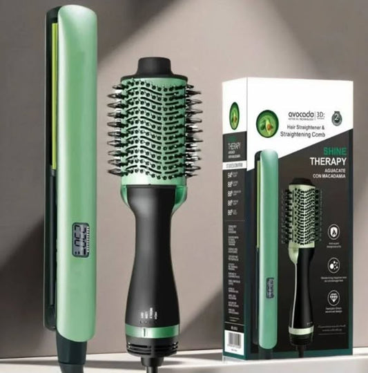 Combo Shine Therapy Avocado 3D Plancha + Cepillo Secador
