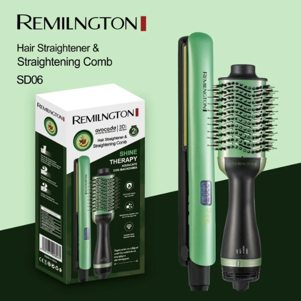 Combo Shine Therapy Avocado 3D Plancha + Cepillo Secador