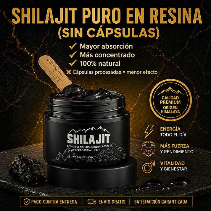 Shilajit del Himalaya 100% Puro ⚡ Más testosterona, más energía, más rendimiento masculino