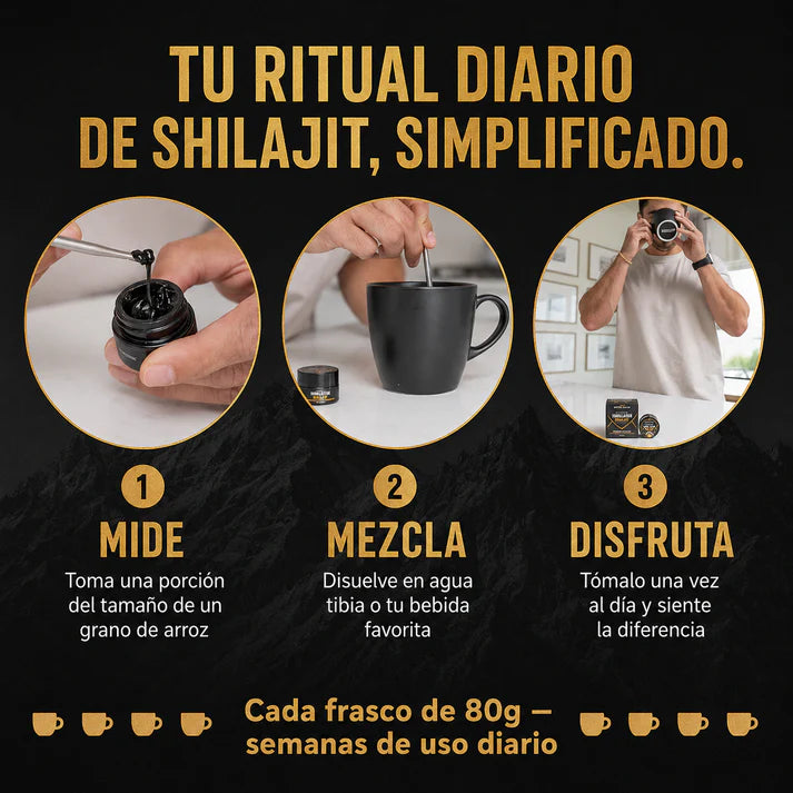 Shilajit del Himalaya 100% Puro ⚡ Más testosterona, más energía, más rendimiento masculino
