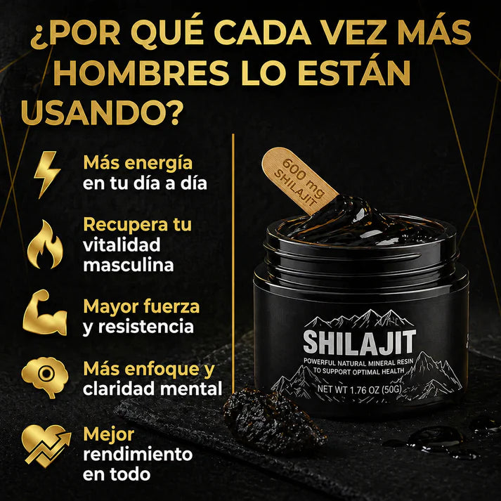 Shilajit del Himalaya 100% Puro ⚡ Más testosterona, más energía, más rendimiento masculino